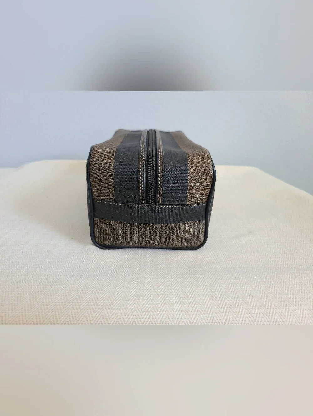 Fendi Striped Toiletry Travel Cosmetic Case